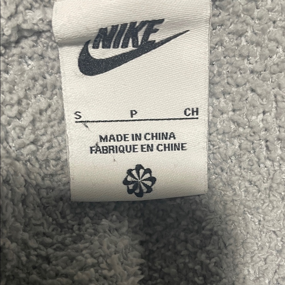 Nike White and Gray Logo Apparel Tag
